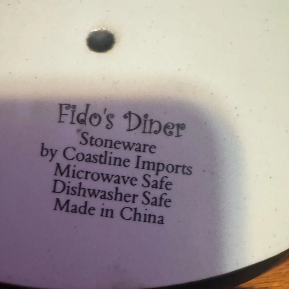 Stoneware Fido's Diner Cat Food Bowl - Coastline Imports